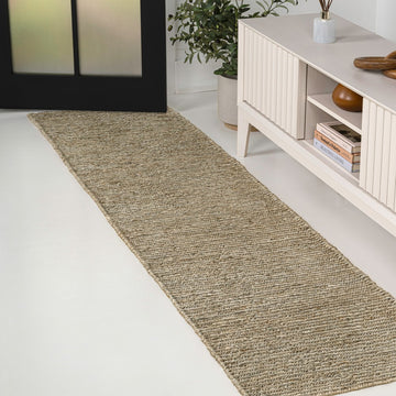 Griffin Rustic Farmhouse Woven Jute Solid Area Rug